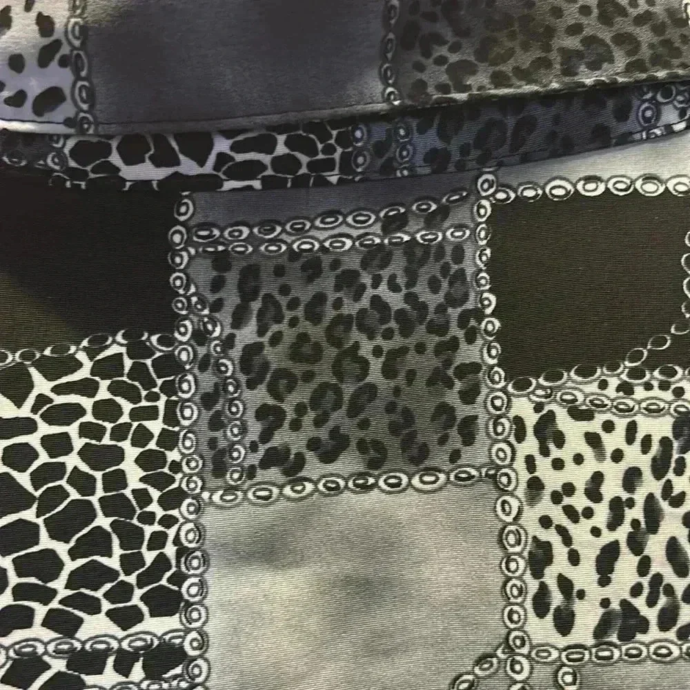 Bon Worth Vintage Burnout Blouse Drape Neck Animal Print Long Sleeve Size Med P - Picture 4 of 7